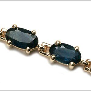 10Kt Yellow Gold 8-Carat Natural Sapphire Bracelet